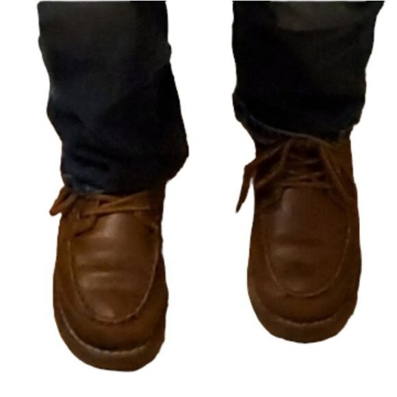 THE Children's Place Brown Ankle Boots Shoes Vegan Leather Zip Lace Up KIDS 9 - Picture 1 of 13